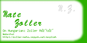 mate zoller business card